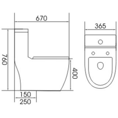 Treo One-piece Toilet Bowl T200