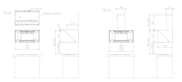 700mm Made in Japan Inclined Design Cooker Hood FR-SC2070 R/V