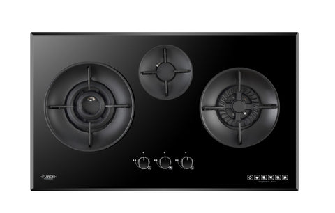 3 BURNERS GAS HOB WITH 1 DOUBLE INNER FLAME BURNER FH-GS7030 SVGL/SS