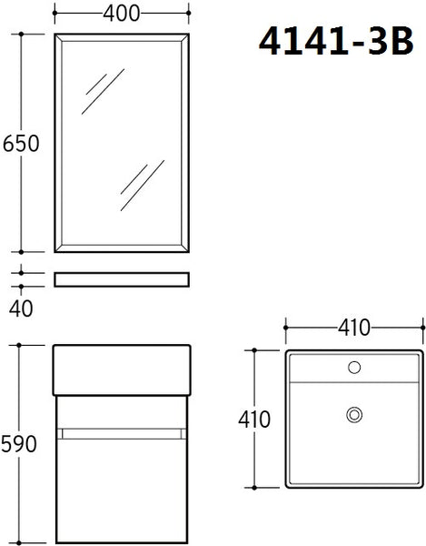 Bathroom Vanity Cabinet Set BC4141-3B