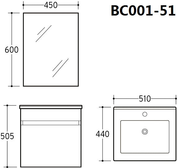 Bathroom Vanity Cabinet Set BC001-51