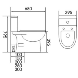 Treo Two-piece Toilet Bowl ECO 188